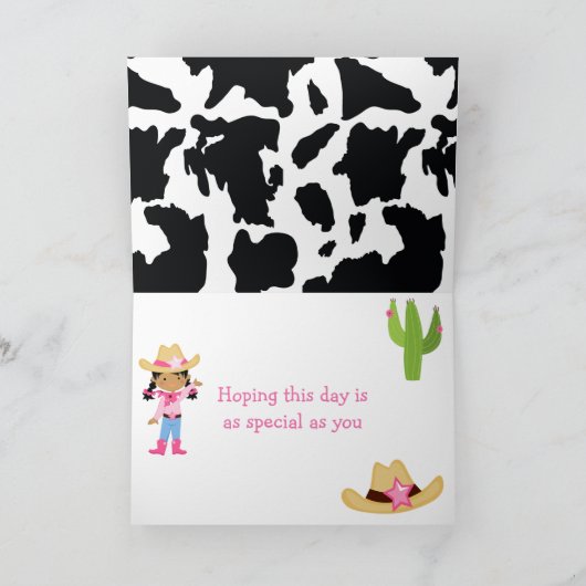 American American Cowgirl Western Birthday Party Karte (Innenseite)