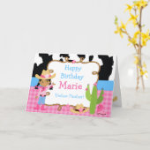 American American Cowgirl Western Birthday Party Karte (Gelbe Blume)