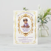 American American Gold Prince Baby Dusche Einladung (Stehend Vorderseite)