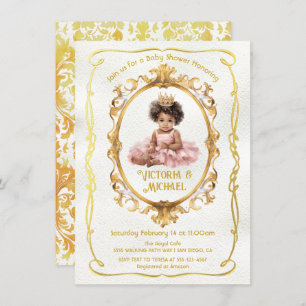 American American Gold Princess Baby Dusche Einladung