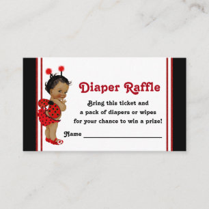 American American Ladybug Diaper Raffles Tickets Begleitkarte