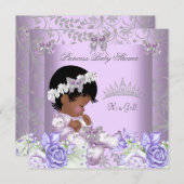 American American Lavender Gray Baby Shower Girl 2 Einladung (Vorne/Hinten)