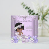 American American Lavender Gray Baby Shower Girl 2 Einladung (Stehend Vorderseite)