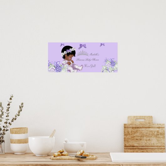 American American Lavender Gray Baby Shower Girl 2 Poster (Küche)