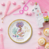 American American Mermaid Baby Shower Paper Plate Pappteller (Party)