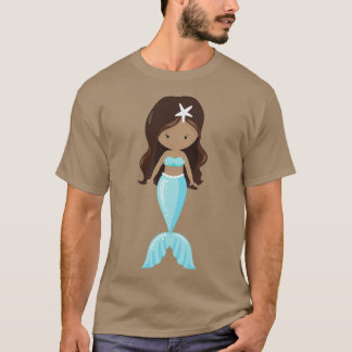 American American Mermaid Niedlich Mermaid Blue Sc T-Shirt