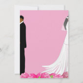 American American Pink Rose Ballroom Black Wedding Einladung (Rückseite)