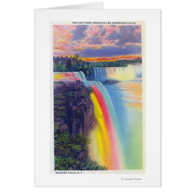 American and Horseshoe Falls in der Dämmerung (Vorne)