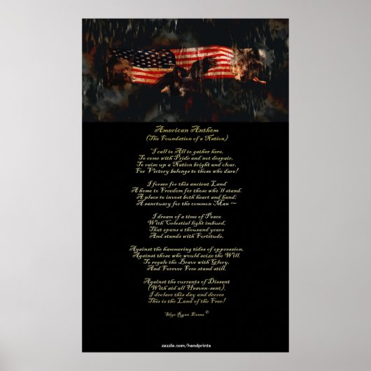 American Anthem Patriotic Art & Gedicht Poster (Vorne)