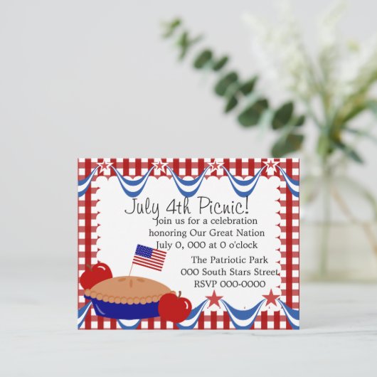 American Apple Pie Einladung (Stehend Vorderseite)