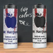 American Apple Stamp Custom Name Quote Teacher Thermosbecher