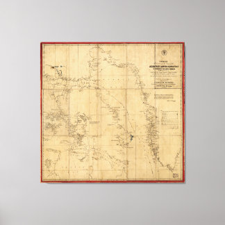 American Arctic Expedition Map (1853) Leinwanddruck