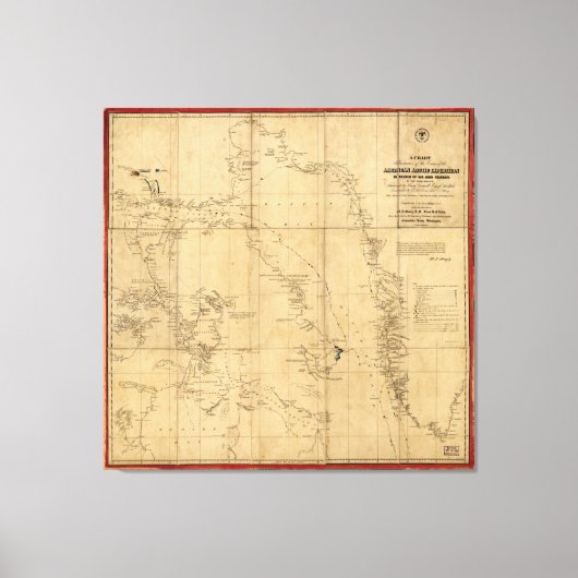 American Arctic Expedition Map (1853) Leinwanddruck (Vorderseite)