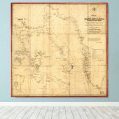 American Arctic Expedition Map (1853) Leinwanddruck (Insitu (Holzboden))