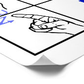 American ASL Alphabet, Basic Sign Language Poster (Ecke)