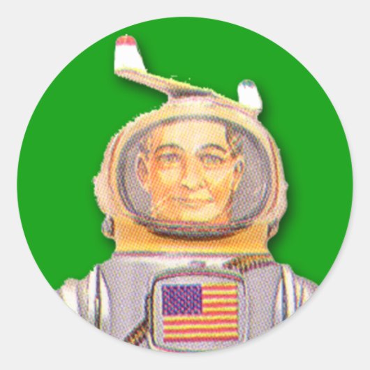 American Astronaut Toy Robot Stickers (Blatt mit 2 (Vorderseite)