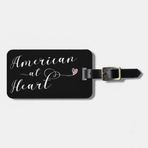 American at Heart Luggage Tag Template, USA Gepäckanhänger