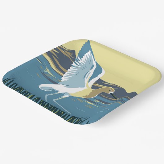 American Avocet Pappteller (Gewinkelt)