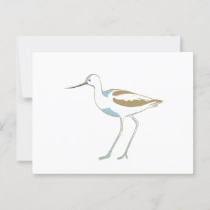 American Avocet Side View Abgeschieden WPA Art Pos Postkarte