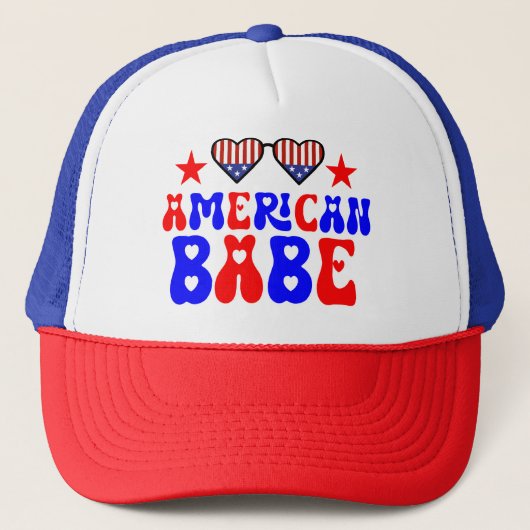 American Babe 4 Juli Truckerkappe (Vorderseite)