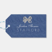 American Baby Boy Denim & Diamonds Crown Geschenkanhänger (Rückseite Horizontal)