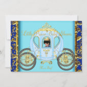 American Baby Shower Blue Gold Boy Einladung (Vorderseite)