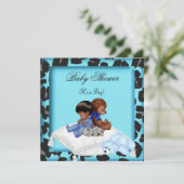 American Baby Shower Boy Animal Bear Einladung (Stehend Vorderseite)