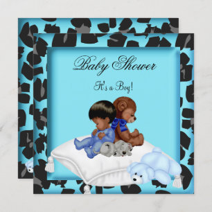 American Baby Shower Boy Animal Bear Einladung