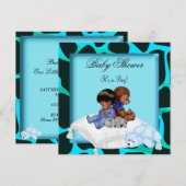 American Baby Shower Boy Animal Bear Einladung (Vorne/Hinten)