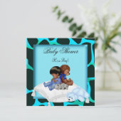 American Baby Shower Boy Animal Bear Einladung (Stehend Vorderseite)