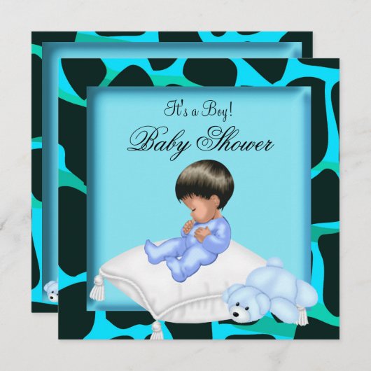 American Baby Shower Boy Animal Print Einladung (Vorne/Hinten)