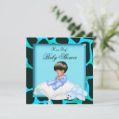 American Baby Shower Boy Animal Print Einladung (Stehend Vorderseite)