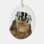 American Badger Keramik Ornament (Rechts)
