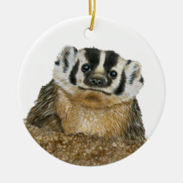 American Badger Keramik Ornament