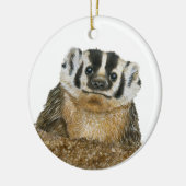 American Badger Keramik Ornament (Links)