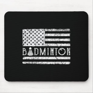 American Badminton Usa Flag Shuttles Funny Patriot Mousepad