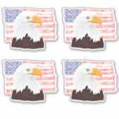 American Bald Adler und Flag - transparent. Aufkleber (Vorderseite)