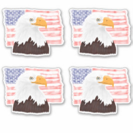 American Bald Adler und Flag - transparent. Aufkleber