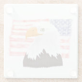 American Bald Adler und Flag - transparent. Glasuntersetzer (Rückseite)