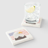 American Bald Adler und Flag - transparent. Steinuntersetzer (Seitenansicht)