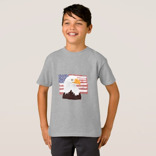American Bald Adler und Flag - transparent. T-Shirt (Vorne ganz)