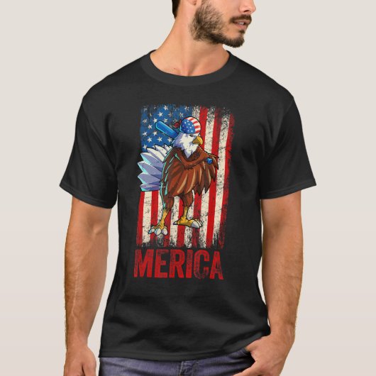 American Bald Eagle 4. Juli Frauen Männer Amerikan T-Shirt (Vorderseite)