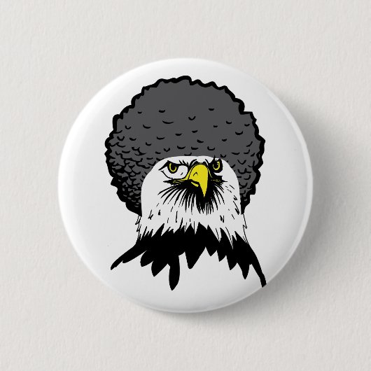 American Bald Eagle Afro Funny Button Abzeichen Bu (Vorderseite)