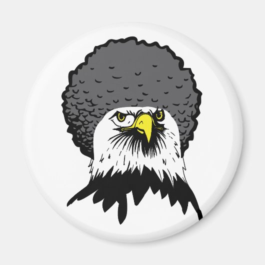American Bald Eagle Afro Funny Kühlschrankmagnet (Vorne)