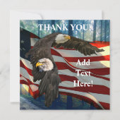 American Bald Eagle American Flag Dankeskarte (Vorderseite)