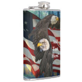American Bald Eagle American Flag Flachmann (Rechts)