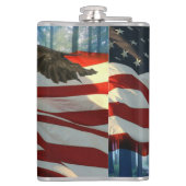 American Bald Eagle American Flag Flachmann (Rückseite)