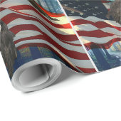 American Bald Eagle American Flag Geschenkpapier (Rolleneckpunkt)