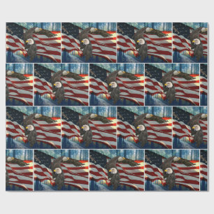 American Bald Eagle American Flag Geschenkpapier