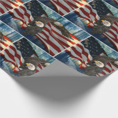 American Bald Eagle American Flag Geschenkpapier (Ecke)